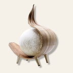 Coconut Aura · Lámpara de Mesa en Hoja de Coco Natural