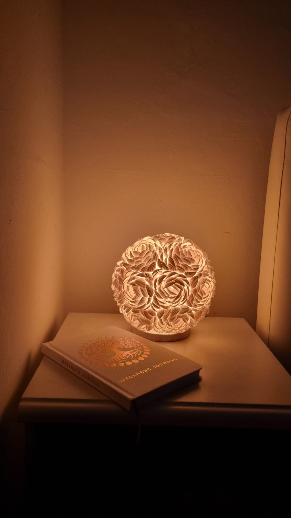 Dewi Mawar Orbe |  Lámpara de Conchas Marinas · 20cm