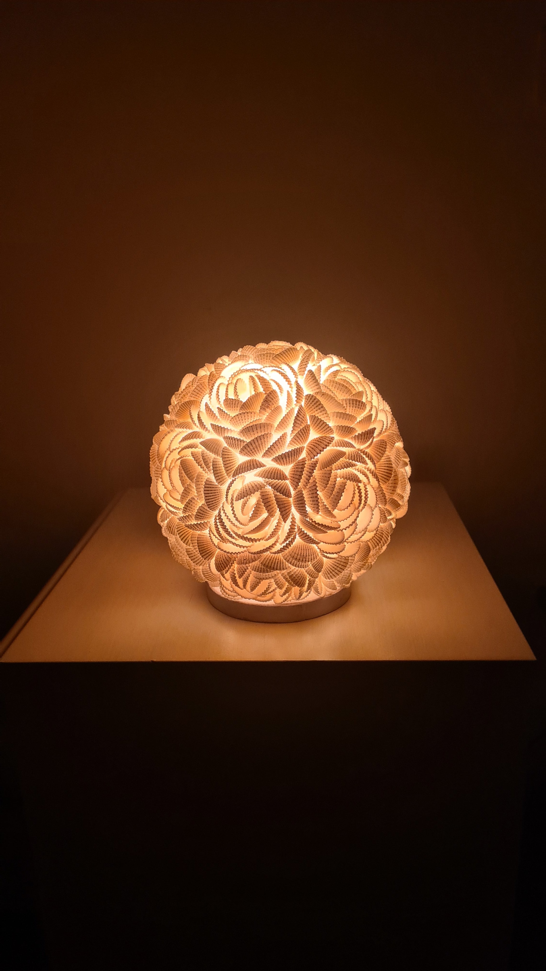 Dewi Mawar Orbe |  Lámpara de Conchas Marinas · 15 cm