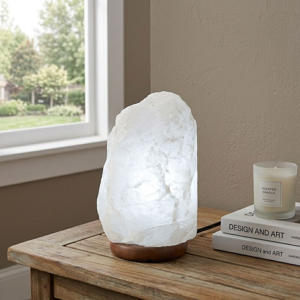 Destello Ártico | Lámpara de Sal Blanca del Himalaya · 3/5 kg