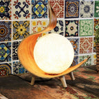 Coconut Aura · Lámpara de Mesa en Hoja de Coco Natural