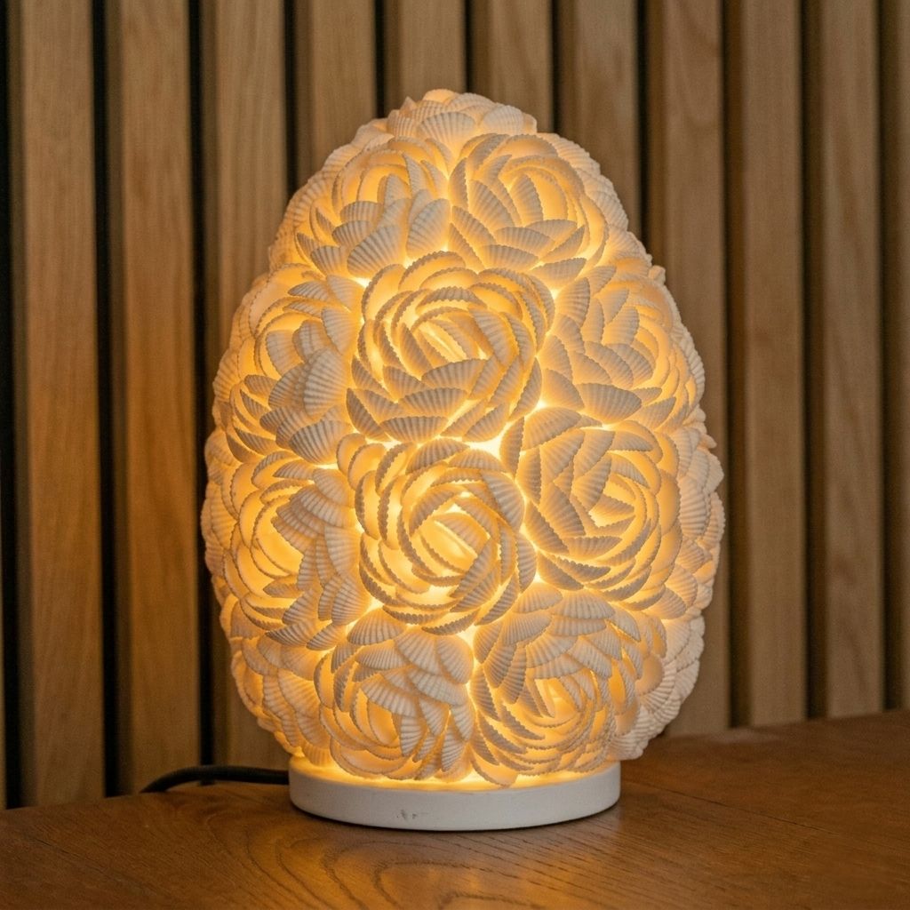 Dewi Mawar |  Lámpara de Conchas Marinas · 15 cm